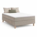 Kontinentalseng med madras 160 x 200 cm i beige og hvid