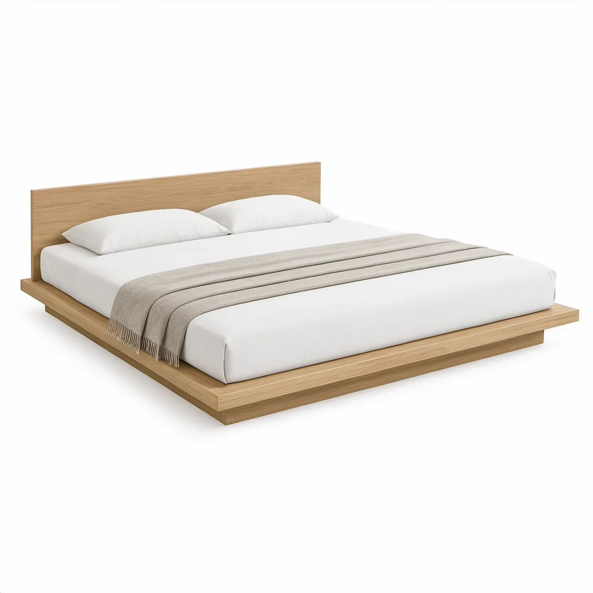 Lav sengeramme i natur eg til 180 x 200 cm madras